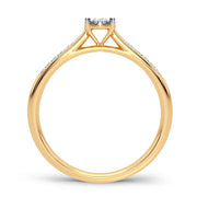 14K yellow gold 0.15 CTw Diamond Round Ring