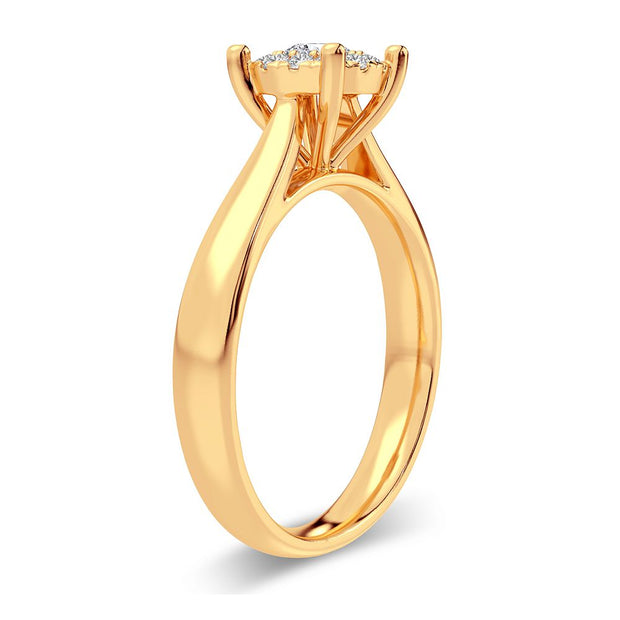 14K YELLOW GOLD 0.25 CTW Round promise Ring