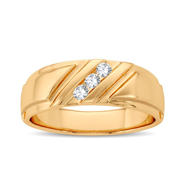 14k Yellow Gold 0.10 CTw Diamond men's Band