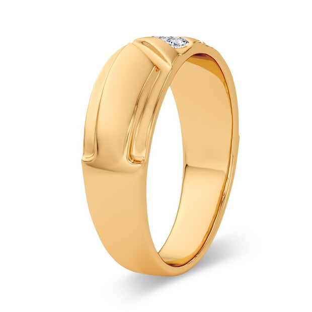 14k Yellow Gold 0.10 CTw Diamond men's Band