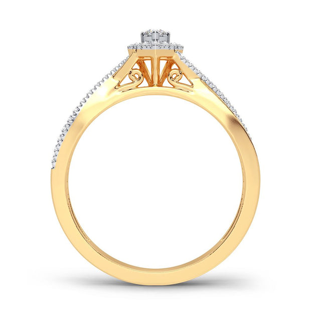 14K yellow gold 0.20 CTw Diamond heart Ring