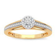 14K yellow gold 0.20 CTw Diamond Round Ring