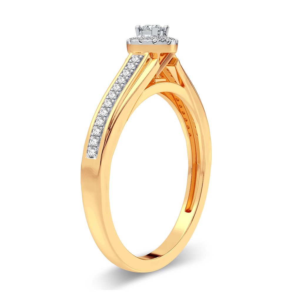 14K Yellow Gold 0.20 ctw Diamond Round Ring