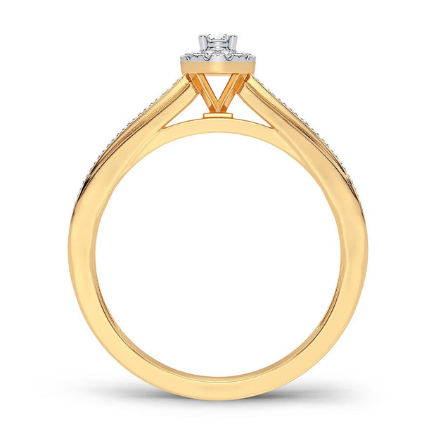 14K yellow gold 0.20 CTw Diamond Round Ring