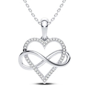 14K white gold 0.10 CTW Diamond heart infinity Pendant