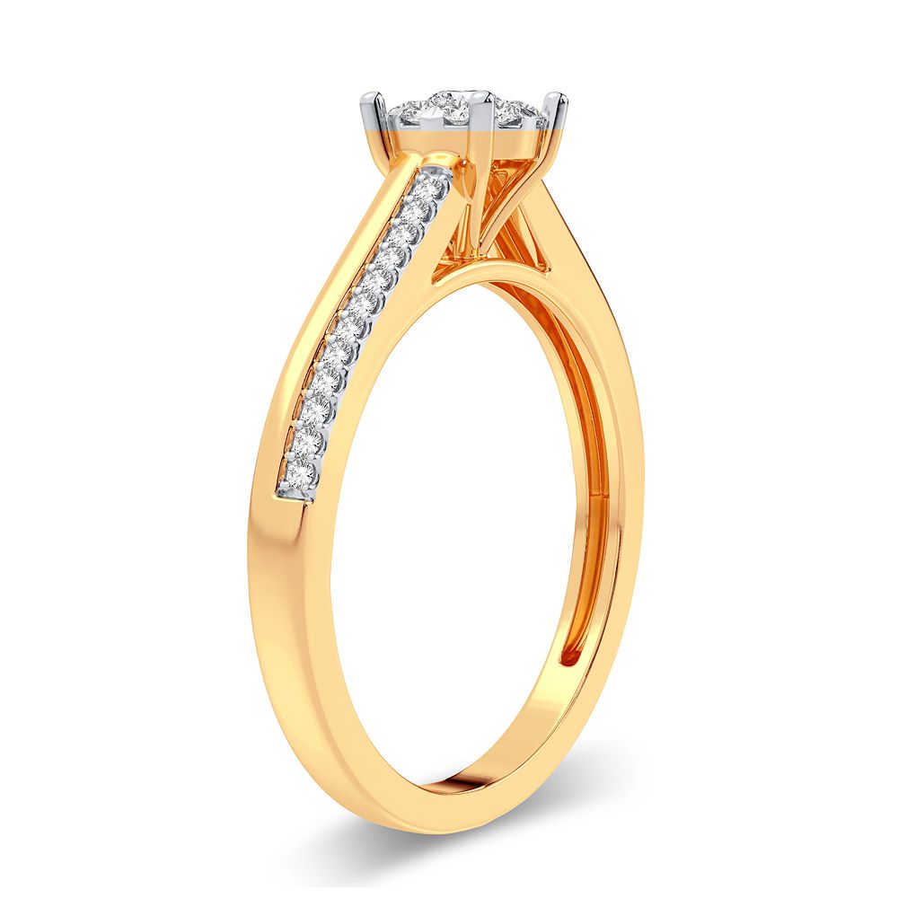 14K Yellow Gold 0.20 ctw Round Diamond Ring