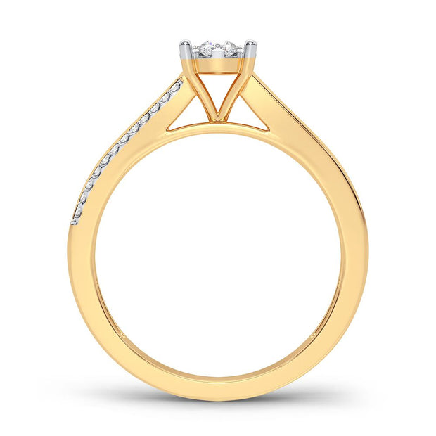 14K yellow gold 0.20 CTw Round Diamond Ring