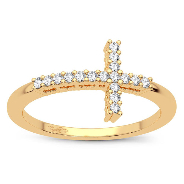 14K YELLOW GOLD 0.11 CTW DIAMOND RING