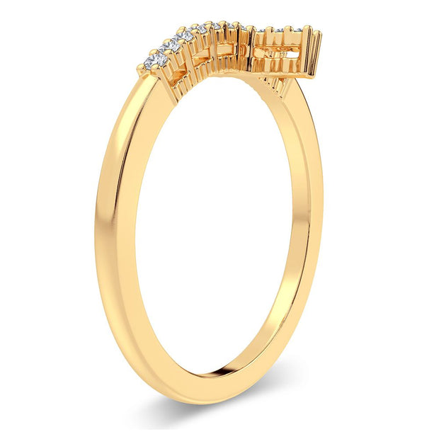 14K YELLOW GOLD 0.11 CTW DIAMOND RING
