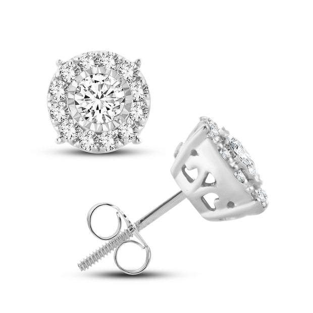 14K WHITE GOLD 0.52 CTW DIAMOND EARRINGS