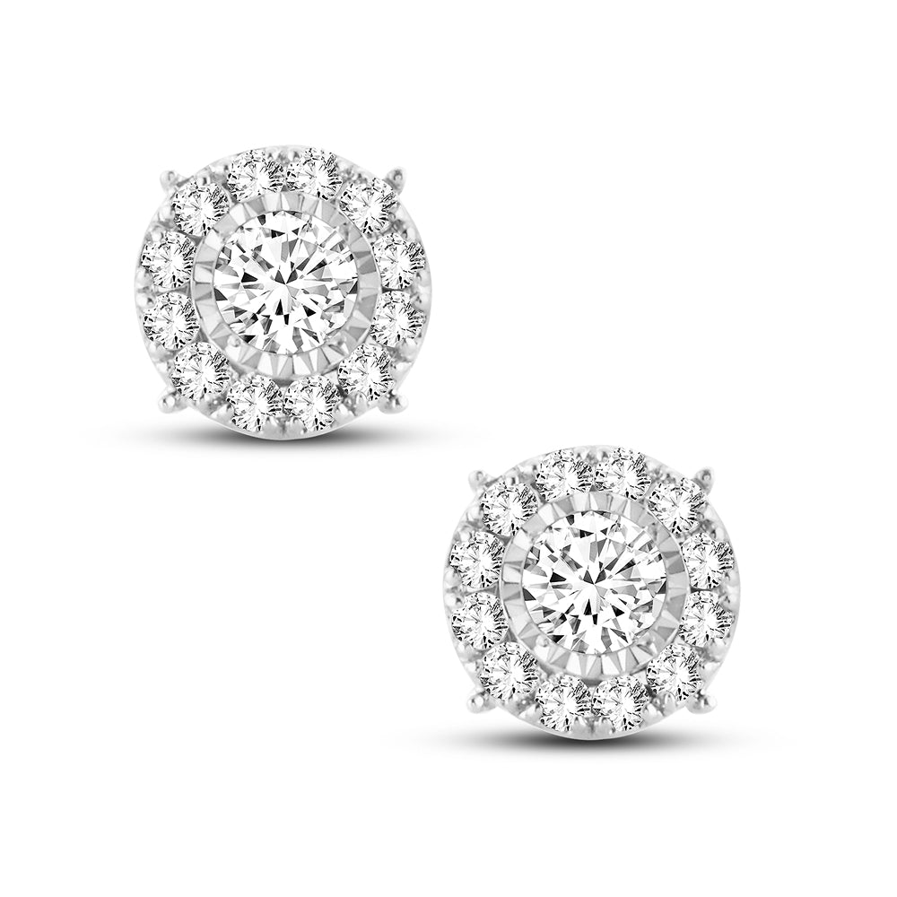 14K White Gold 0.52 ctw Diamond Earrings