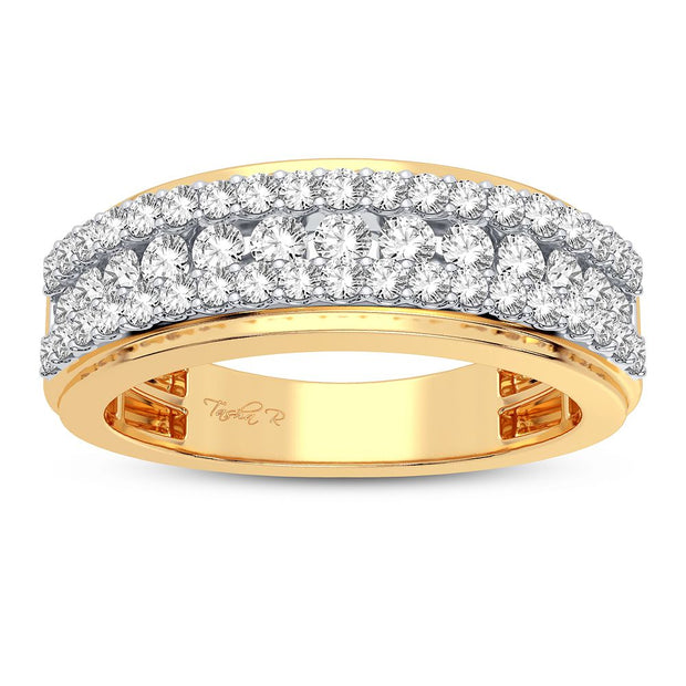 14k Yellow Gold 1.00 CTw Diamond Ladies Band