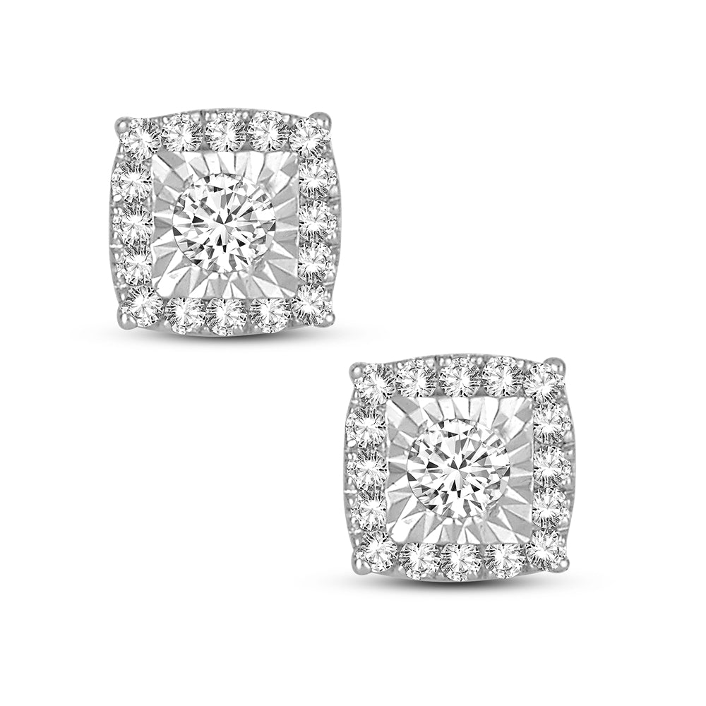 14K White Gold 0.26 ctw Diamond Earring