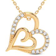 14K yellow gold 0.11 CTW Diamond heart Pendant
