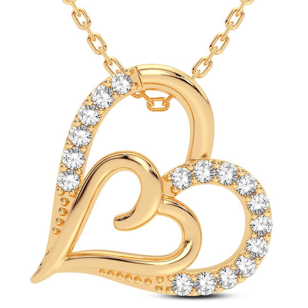 14K yellow gold 0.11 CTW Diamond heart Pendant