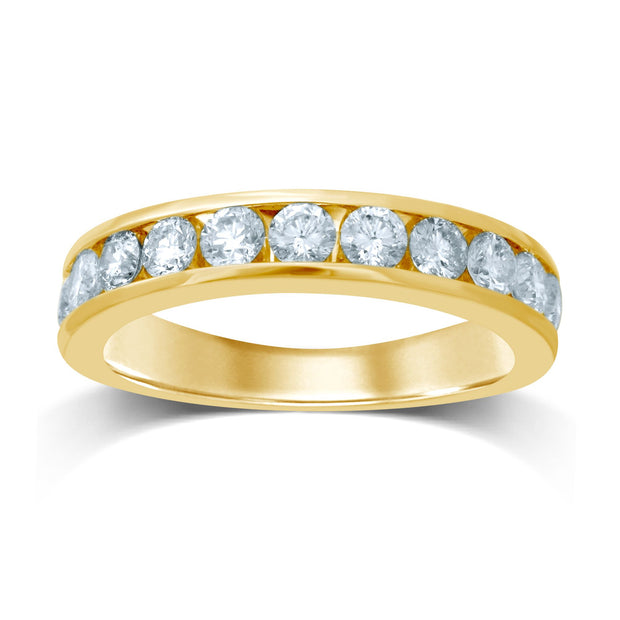 14K yellow gold 0.27 CTw Diamond Ladies Band (11 Diamond Stones)