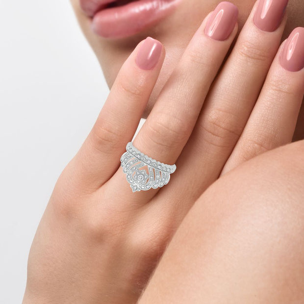 10K white gold 0.10 CTw Diamond Fashion Ring