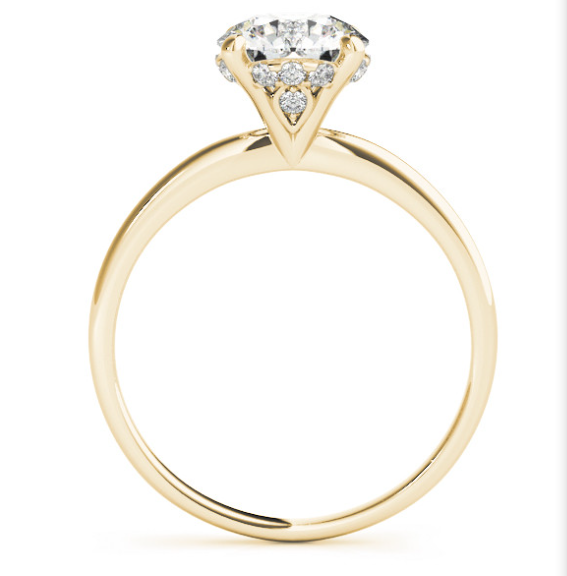 14K Yellow Gold 1.07 ctw Lab-Grown Diamond Round Engagement Ring