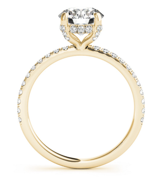 14K Yellow Gold 4.30 ctw Lab-Grown Diamond Round Engagement Ring