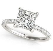 14K White Gold 1.87 CTW  Lab-Grown Diamond Princess Engagement RING