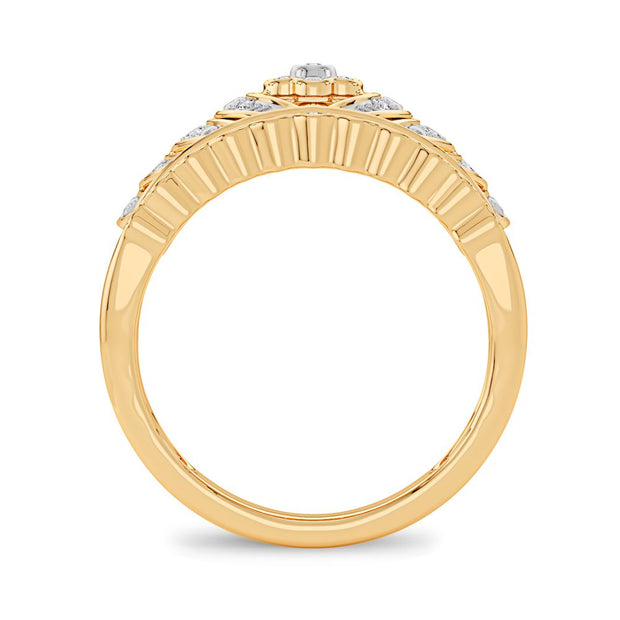 10K yellow gold 0.10 CTw Diamond Fashion Ring