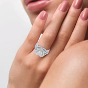 14K WHITE GOLD 1.00 ctW Diamond heart Bridal SET