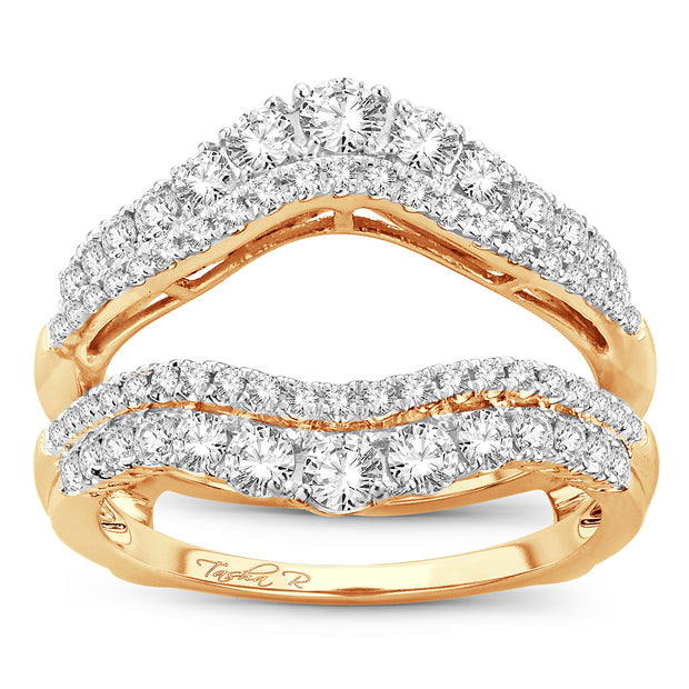 14k Yellow Gold 1.00 CTw Diamond Ring Guard