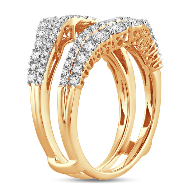 14k Yellow Gold 1.00 CTw Diamond Ring Guard