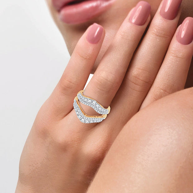 14k Yellow Gold 1.00 CTw Diamond Ring Guard
