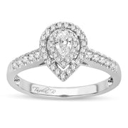 14K white gold 0.51 CTw Pear Shaped Diamond Engagement Ring