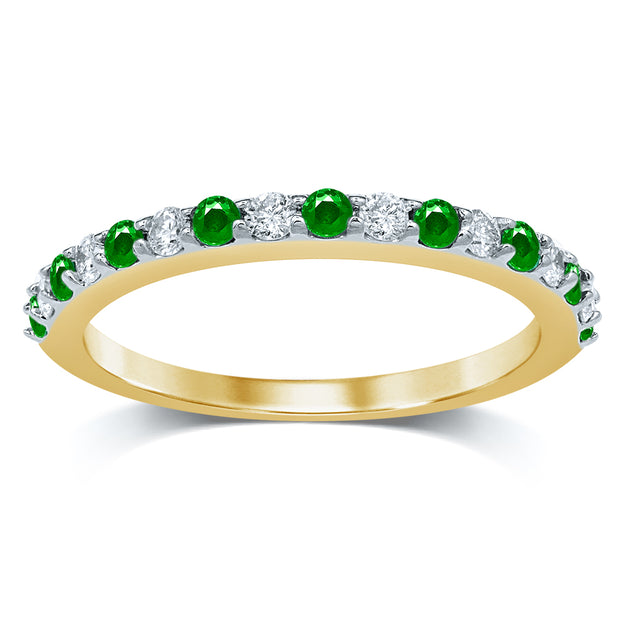 14K yellow gold 0.20 CTw Diamond EMERALD BAND