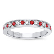 14k white gold 0.12 ctw Gemstones with Diamonds Band