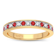 14k yellow gold 0.12 ctw Gemstones with Diamonds Band