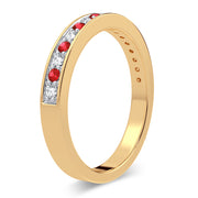 14k yellow gold 0.12 ctw Gemstones with Diamonds Band