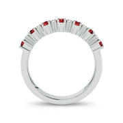 14K white gold 0.10 ctw Diamond Ruby Band