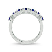 14K white gold 0.10 ctw Diamond Sapphire band