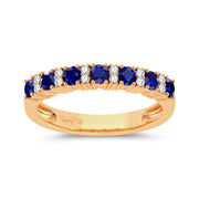 14K yellow gold 0.10 ctw Diamond Sapphire band