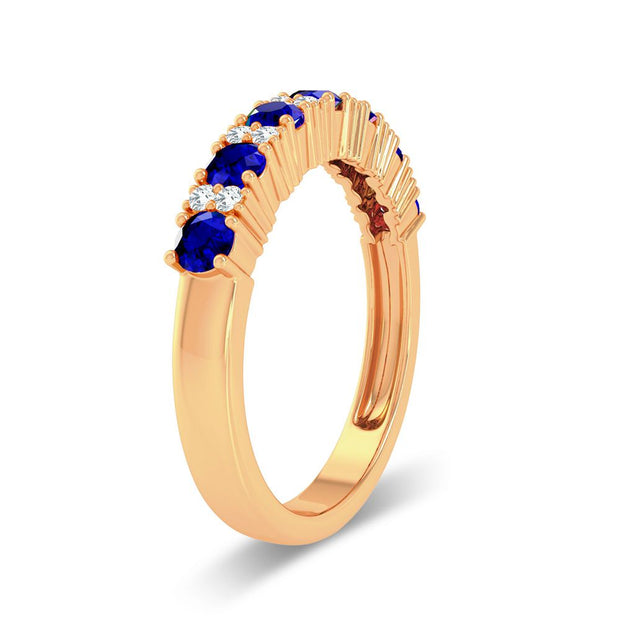 14K yellow gold 0.10 ctw Diamond Sapphire band