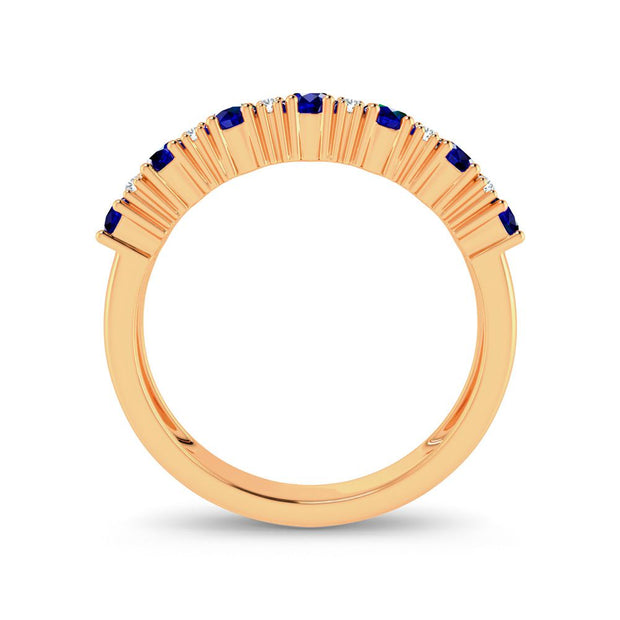 14K yellow gold 0.10 ctw Diamond Sapphire band