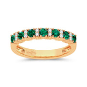 14K yellow gold 0.10 ctw Diamond Emerald band