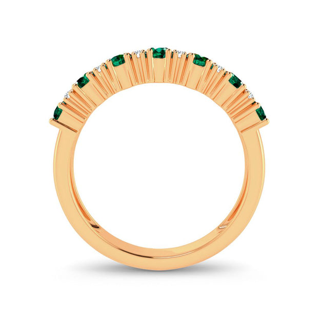 14K yellow gold 0.10 ctw Diamond Emerald band