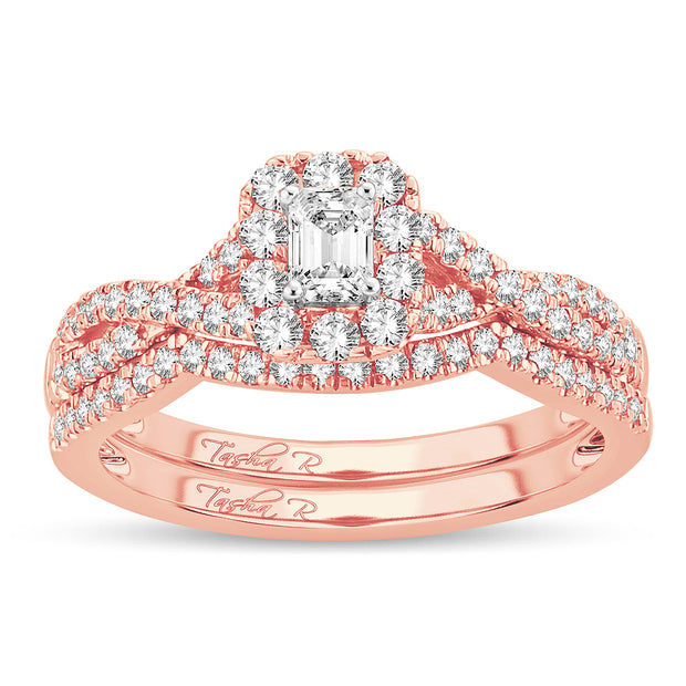 14K ROSE GOLD 0.77 CTW Diamond BRIDAL SET
