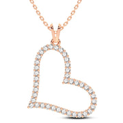 14K ROSE GOLD 0.50 CTW DIAMOND HEART PENDANT