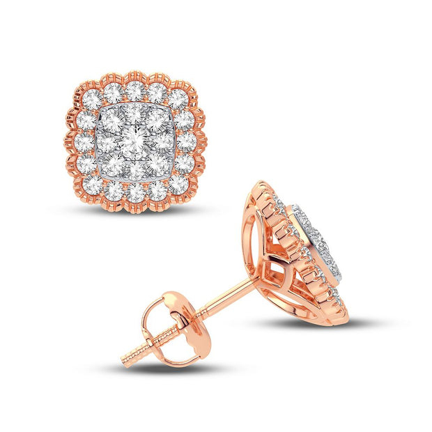 14K Rose Gold 0.50 CTW Diamond EarringS