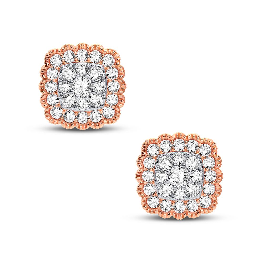 14K Two Tone 0.50 ctw Diamond Earrings