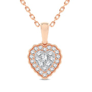 14K Rose gold 0.33 CTw Diamond HEART Pendant