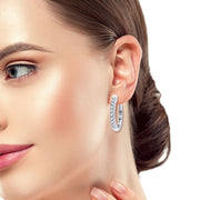 14K WHITE GOLD 0.40 CTW Diamond HOOP EarringS