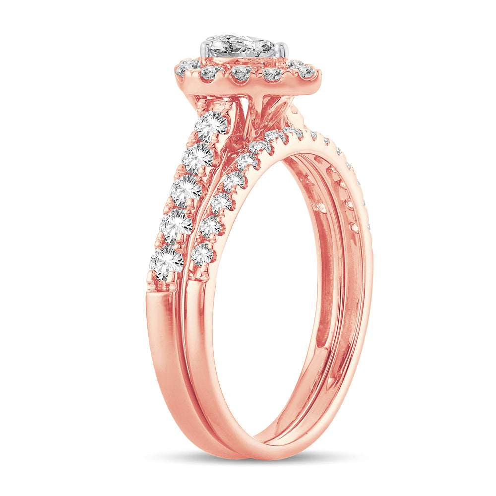 14K Rose Gold 1.00 ctw Diamond Bridal Ring
