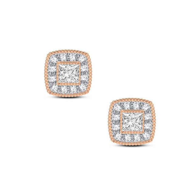 14K rose gold 0.25 CTw DIAMOND EARRINGS