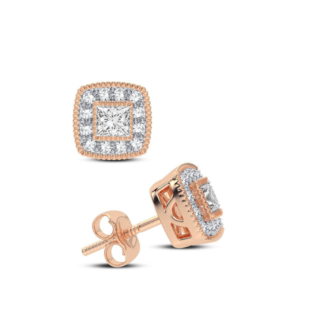 14K rose gold 0.25 CTw DIAMOND EARRINGS